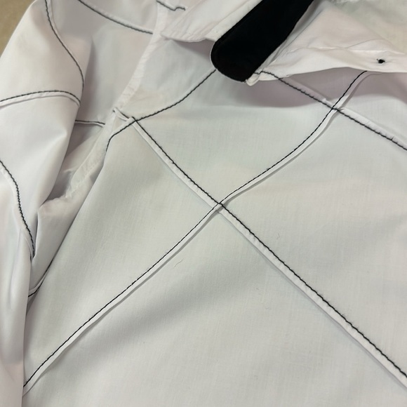 Jeansian White Black Lion Print Long-sleeved Button Up Casual Dressy Shirt L - Picture 8 of 8